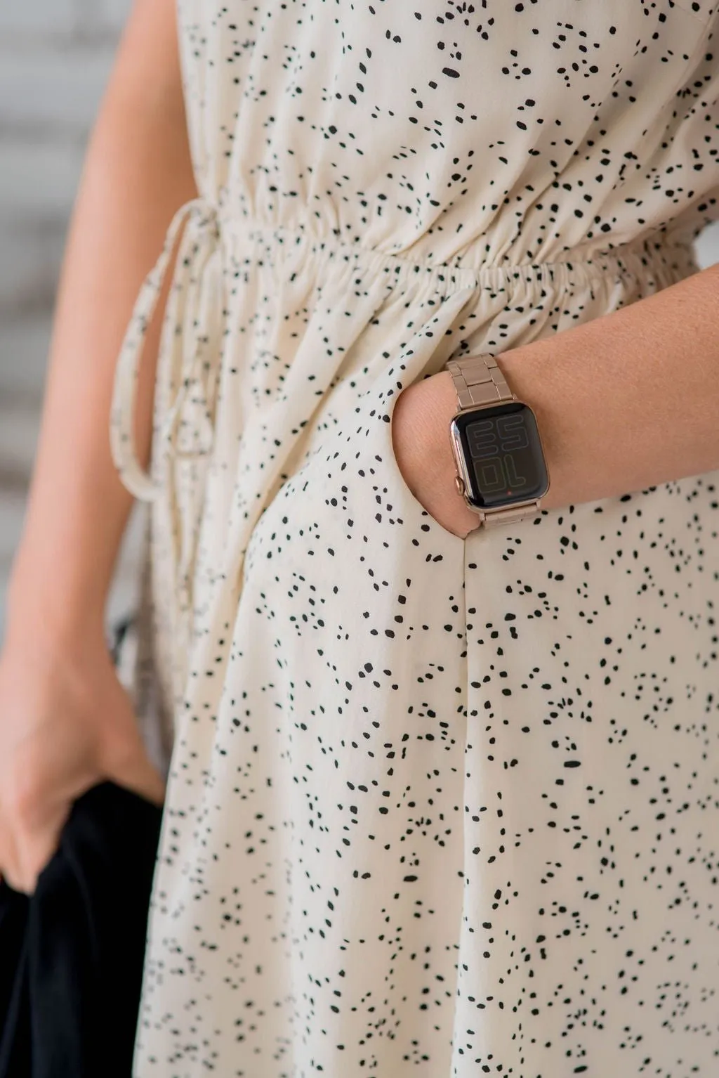 Speckled Tie Waist Tank Dress