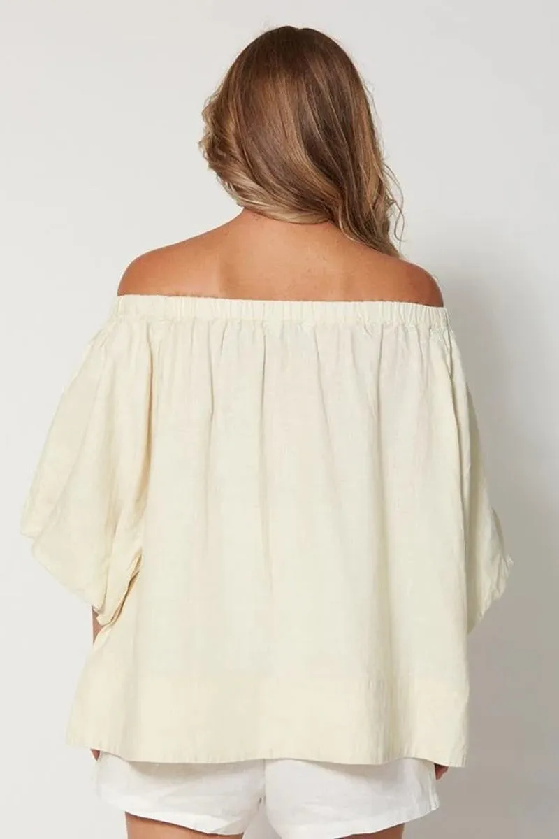 Stella   Gemma - Santorini Blouse - Linen