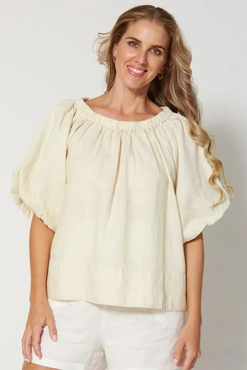 Stella   Gemma - Santorini Blouse - Linen