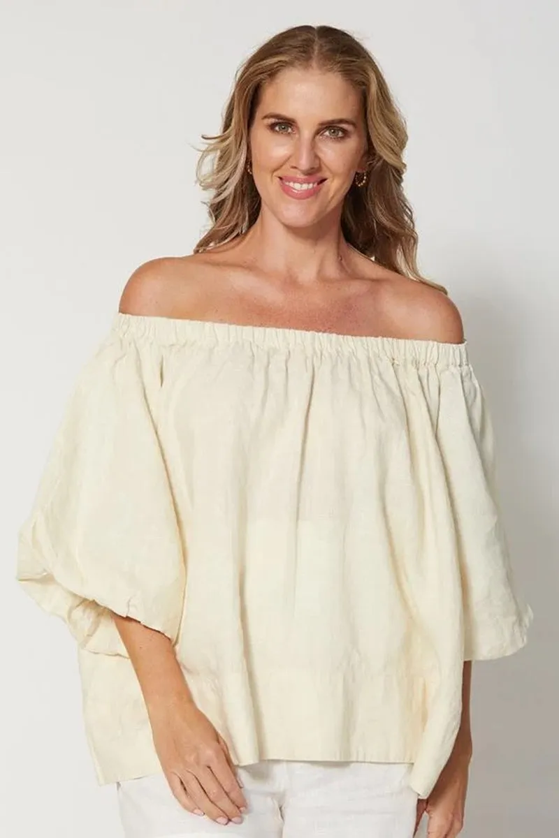 Stella   Gemma - Santorini Blouse - Linen