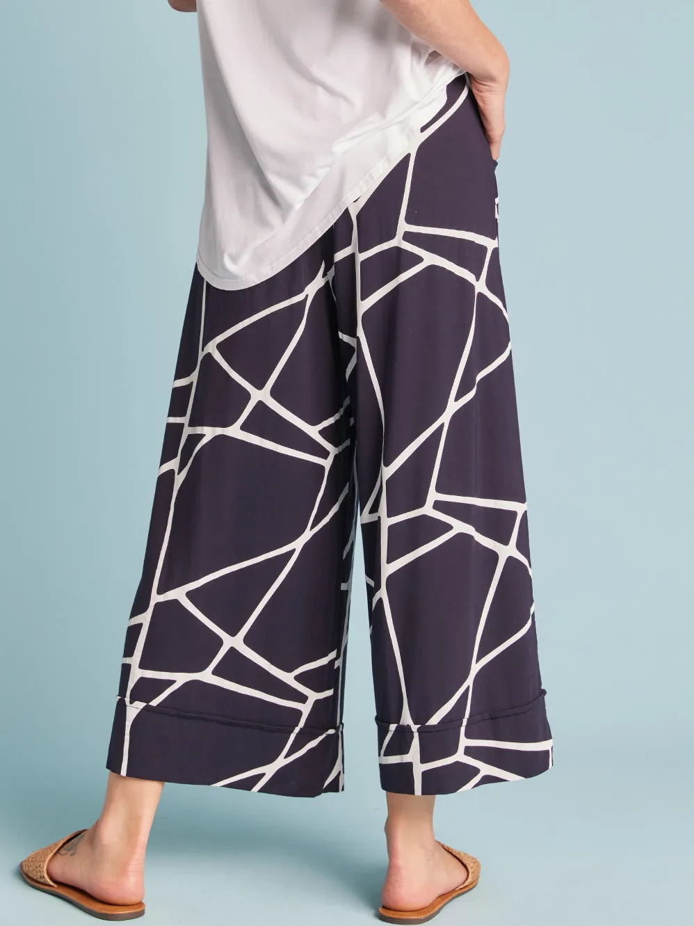 TANI MARBLE CULOTTE RESORT PANT