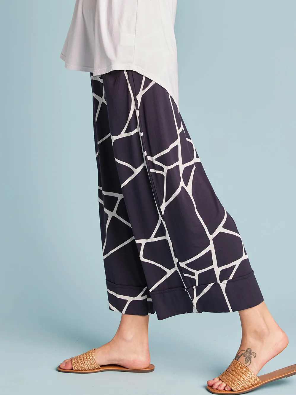 TANI MARBLE CULOTTE RESORT PANT