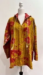 Throw and Go Hoodies Redefines Kantha (Gold Floral)