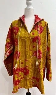 Throw and Go Hoodies Redefines Kantha (Gold Floral)