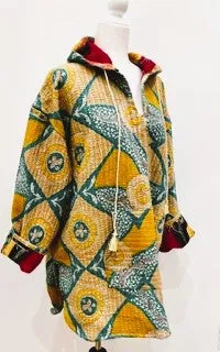 Throw and Go Hoodies Redefines Kantha (Green Floral)