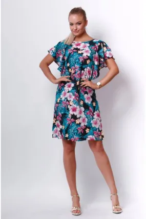 Tie Waist Floral Print Midi Dress