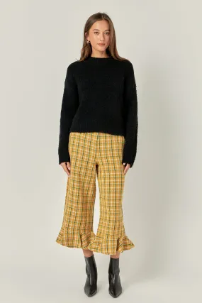 Tweed Wide Leg Culotte Pants