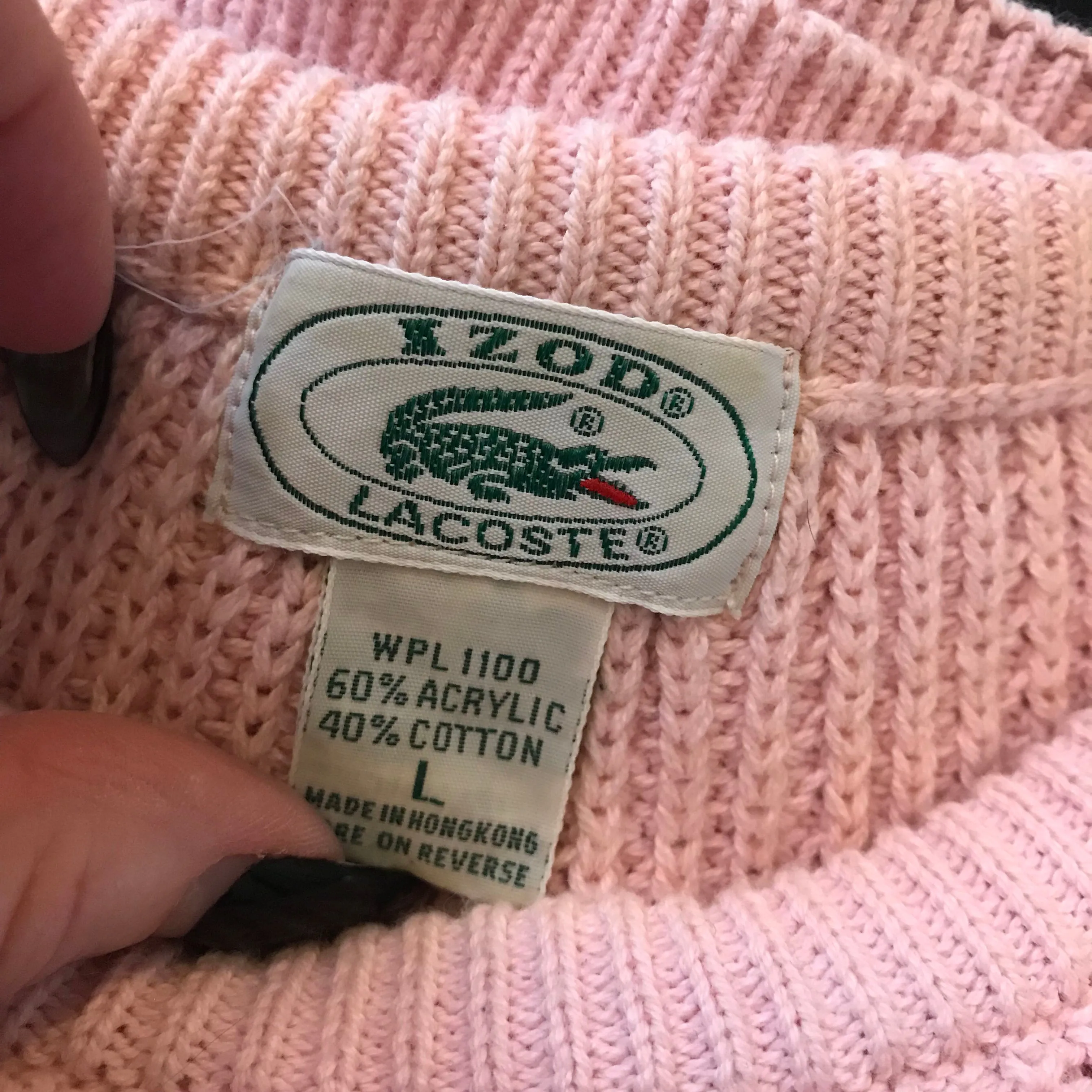 Vintage 1980s Pink Izod Cable Knit Sweater