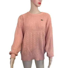 Vintage 1980s Pink Izod Cable Knit Sweater