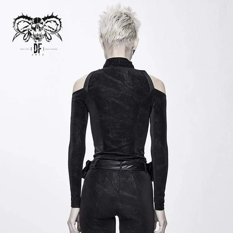 Women's Goth Off Shoulder Slim Fitted Jackets