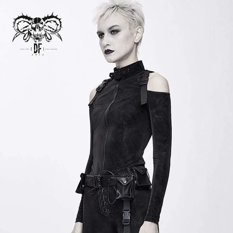 Women's Goth Off Shoulder Slim Fitted Jackets